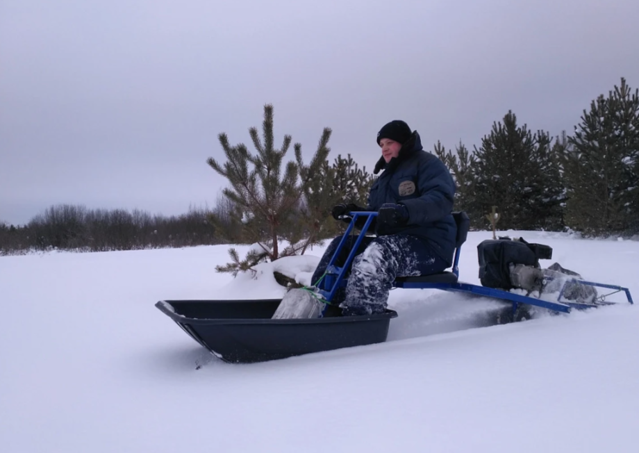 Мотобуксировщик толкач Альбатрос-XL8 с модулем. С фарой, склизы в Артёме