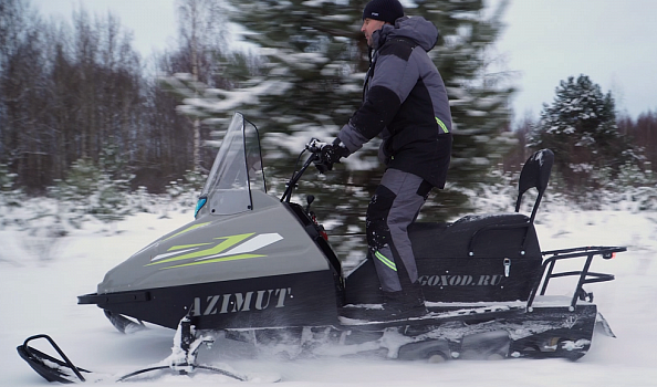 Миниснегоход Бурлак Азимут 20 л.с. , эл.запуск, реверс, тормоз гидравл, капот серый в Артёме