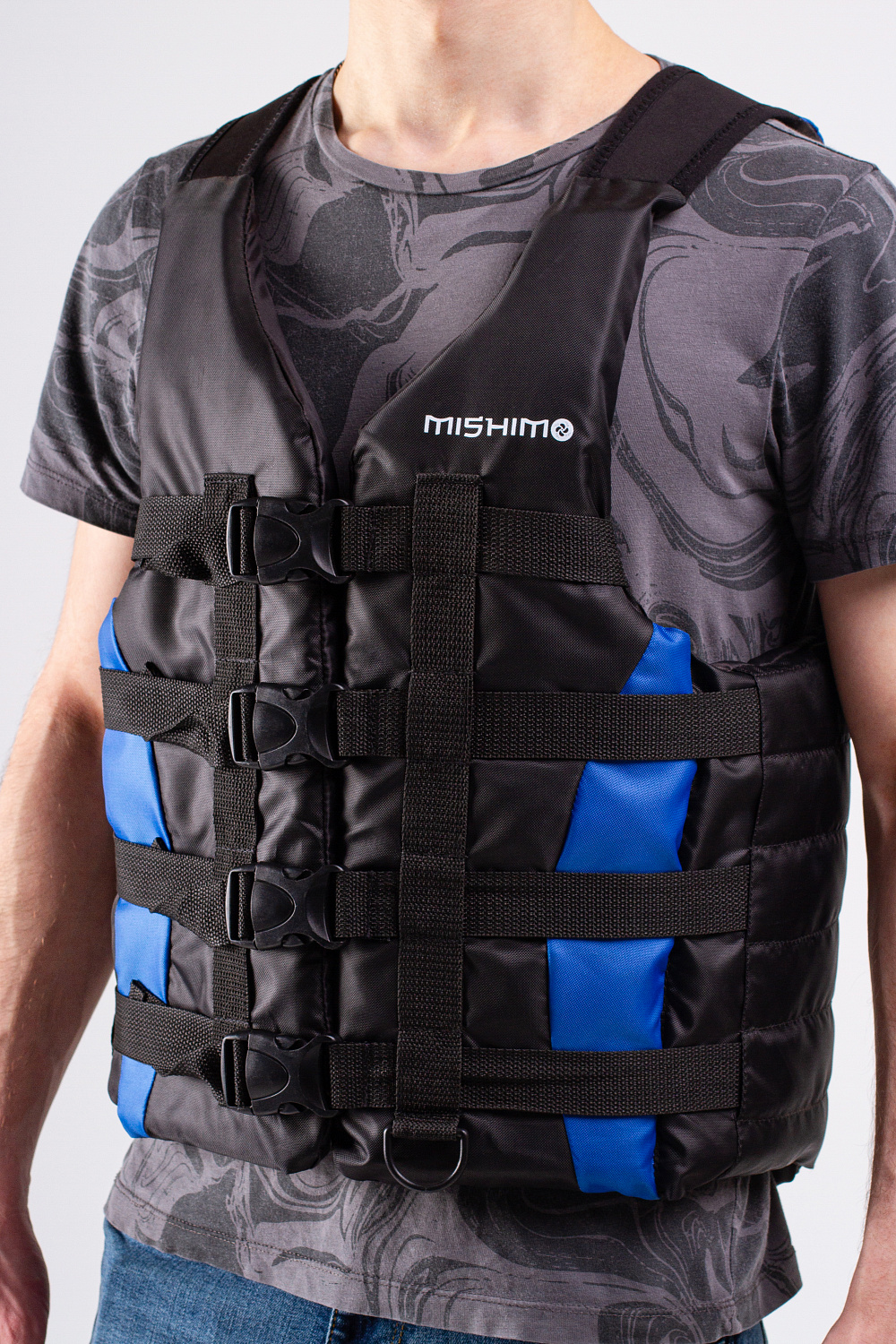 Жилет спасательный MISHIMO PRO Премиум качества Черно-синий в Артёме