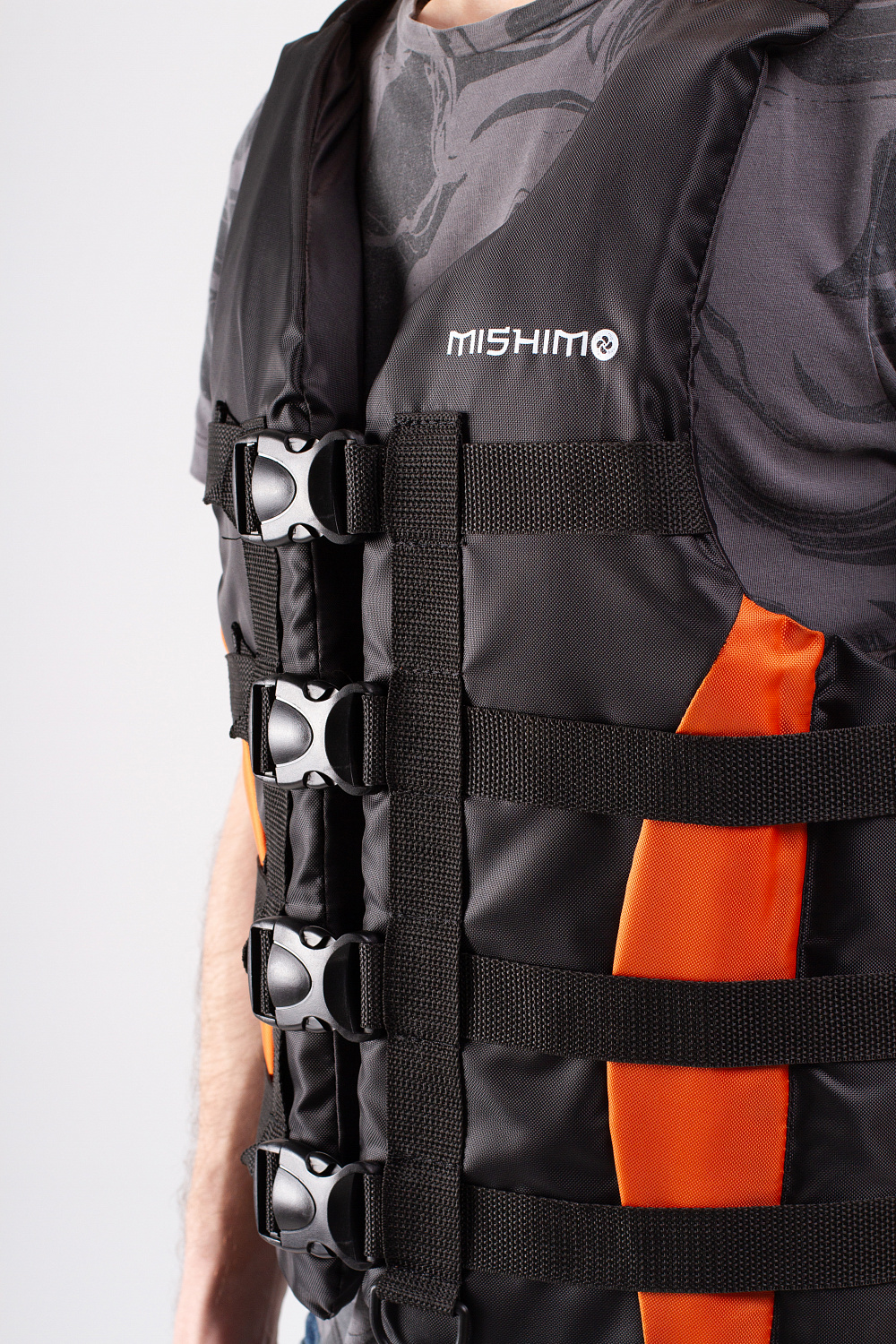 Жилет спасательный MISHIMO PRO Премиум качества Черно-оранжевый в Артёме