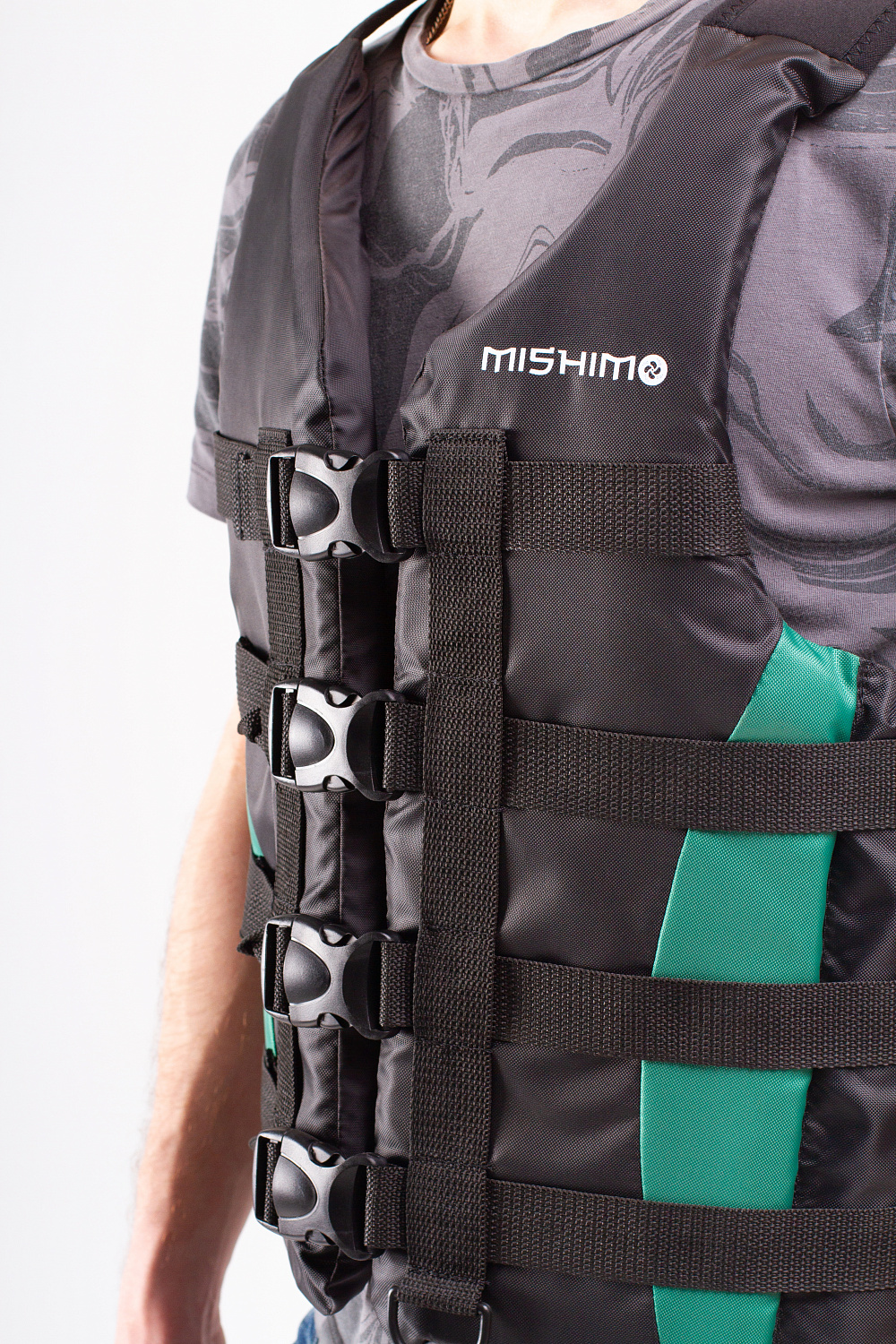 Жилет спасательный MISHIMO PRO Премиум качества Черно-зеленый в Артёме