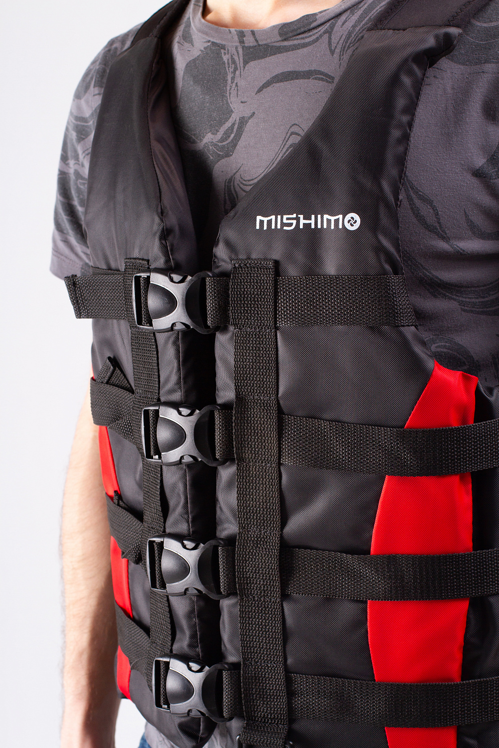 Жилет спасательный MISHIMO PRO Премиум качества Черно-красный в Артёме