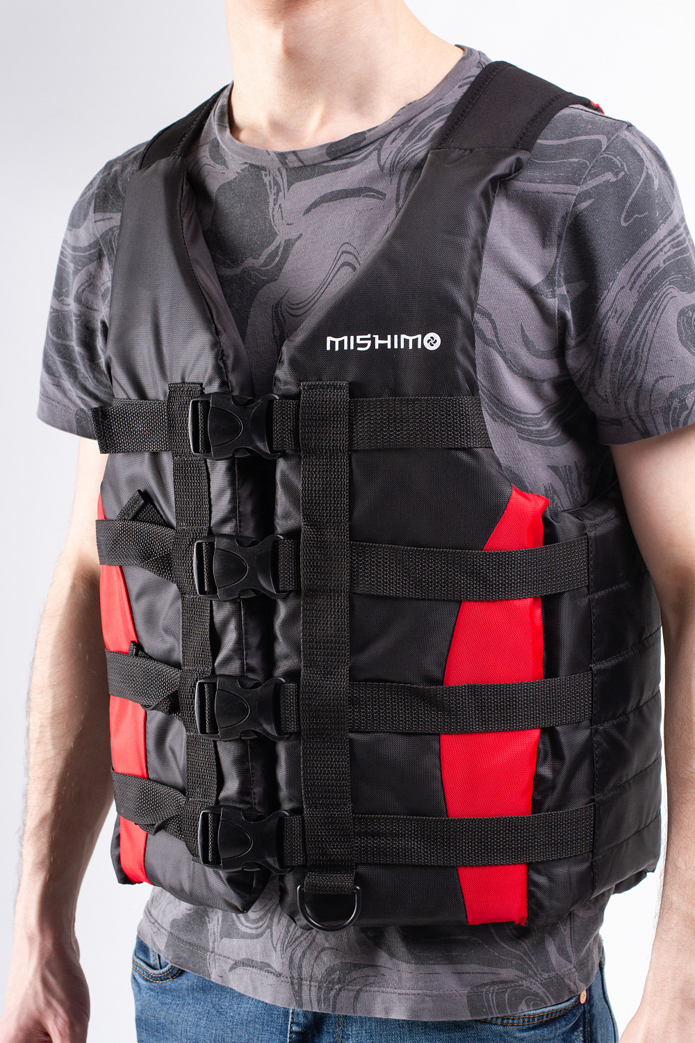 Жилет спасательный MISHIMO PRO Премиум качества Черно-красный в Артёме